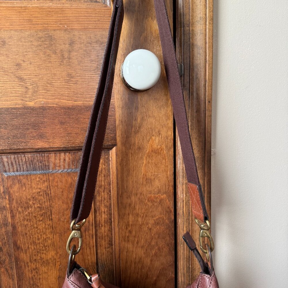 Fossil Brown Pebbled Leather Morgan Traveler Shoulder/Crossbody Bag - Picture 3 of 16
